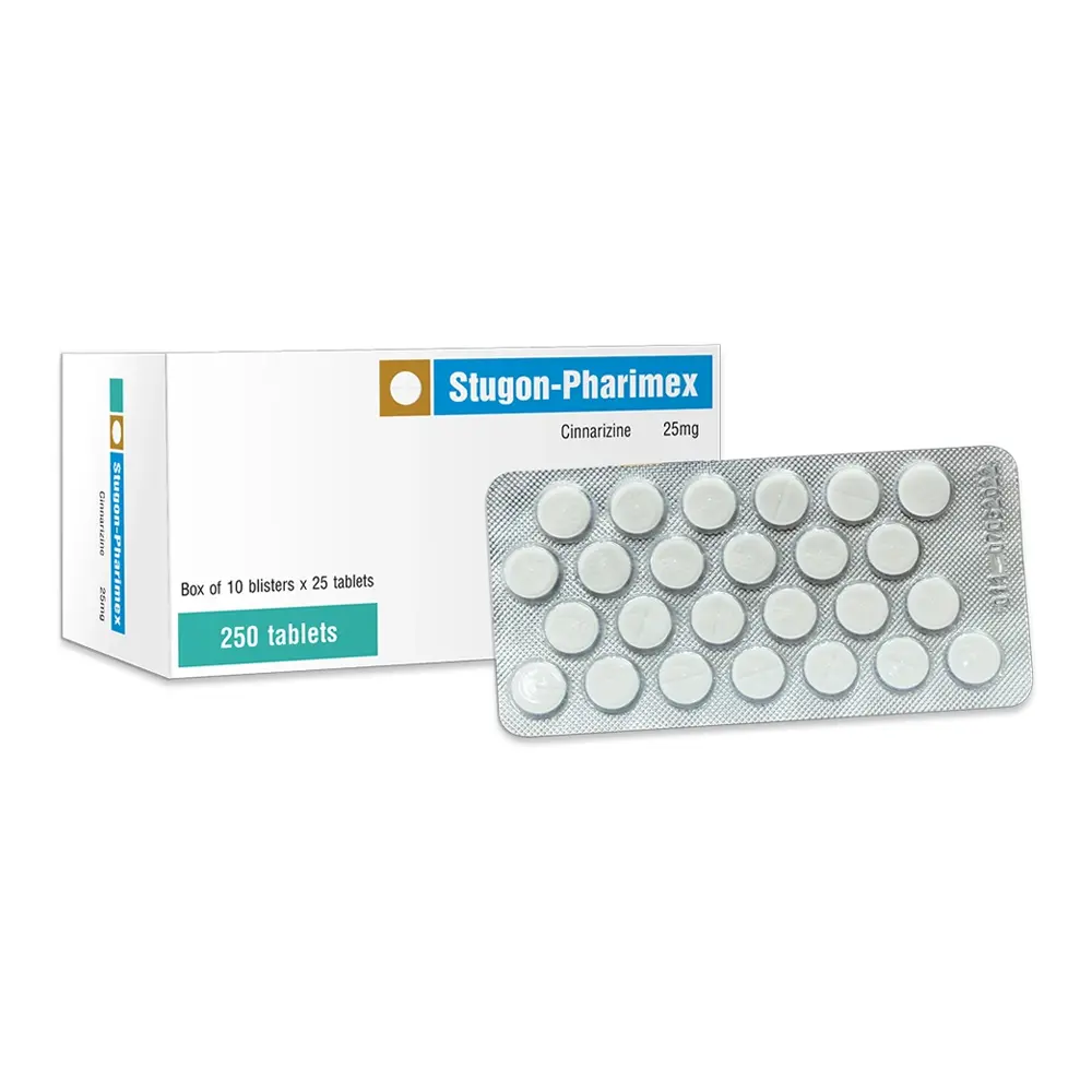 Stugon-Pharimex (Cinarizin 25mg) TV.Pharm 10 vỉ x 25 viên