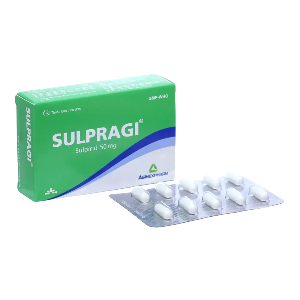 Sulpragi 50 (Sulpiride 50 mg) Agimexpharm 3 vỉ x 10 viên