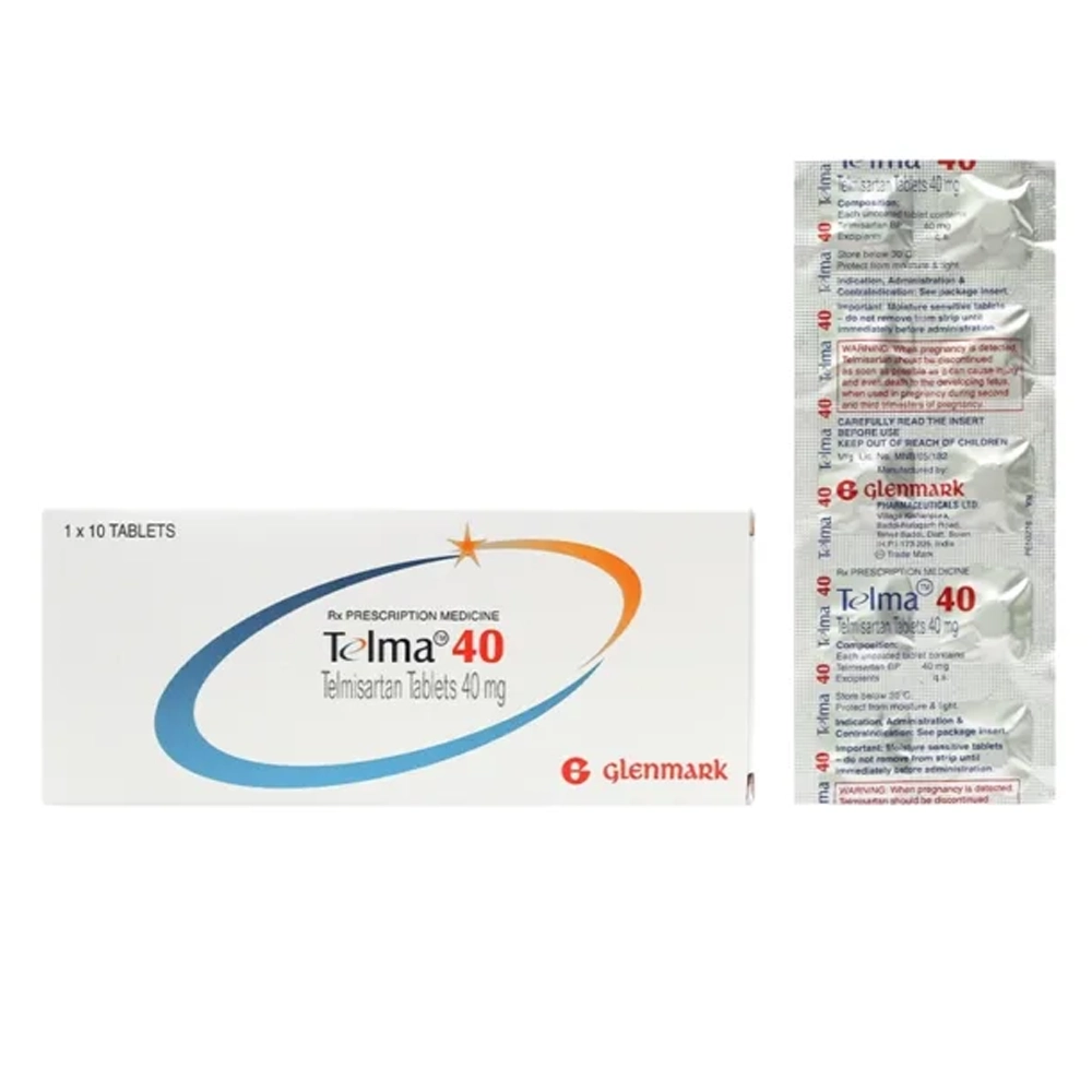 Telma 40 (Telmisartan 40mg) Glenmark 1 vỉ x 10 viên