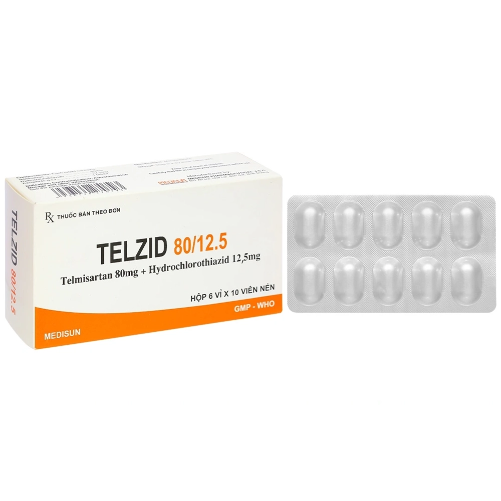 Telzid 80/12.5 Medisun 6 vỉ x 10 viên