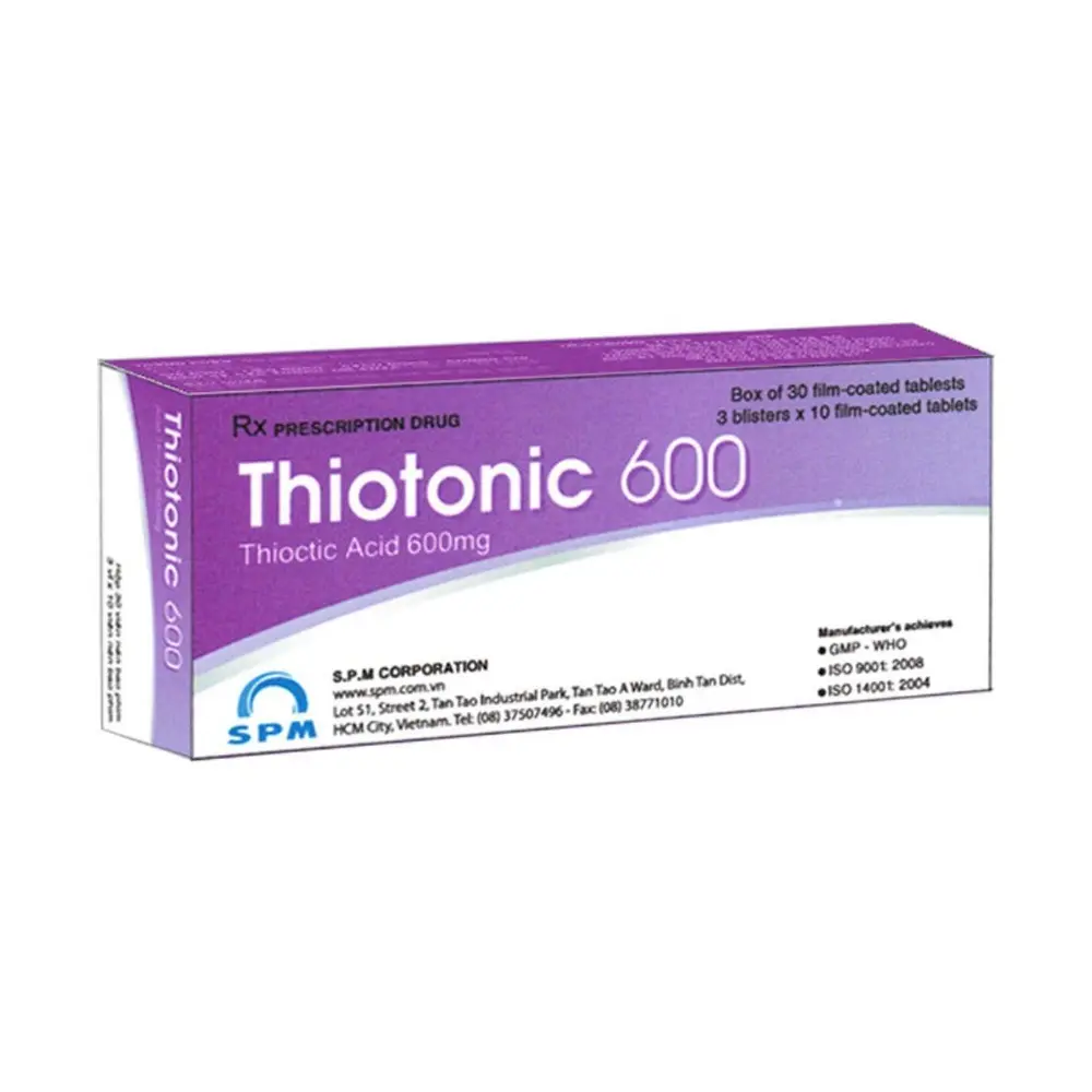 Thiotonic 600 (Acid Thioctic 600 mg) S.P.M 3 vỉ x 10 viên