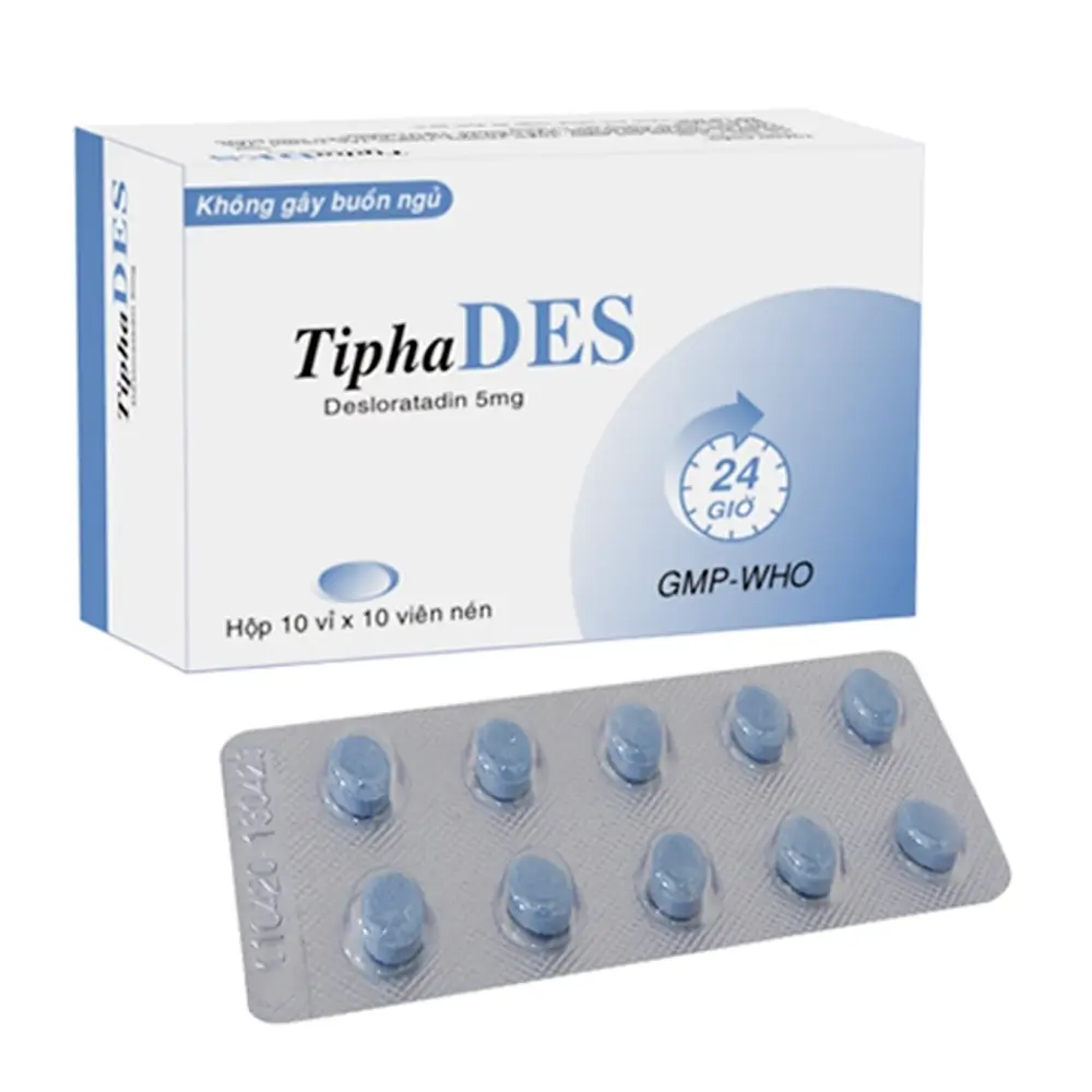 Tiphades 5mg (Desloratadine 5mg) Tipharco 10 vỉ x 10 viên