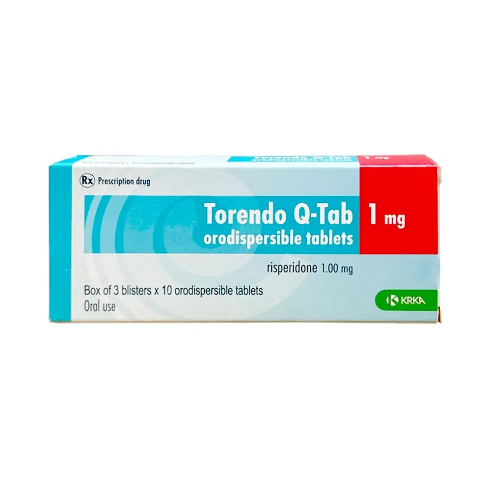 Torendo Q-Tab 1 (Risperidon 1 mg) KRKA 3 vỉ x 10 viên