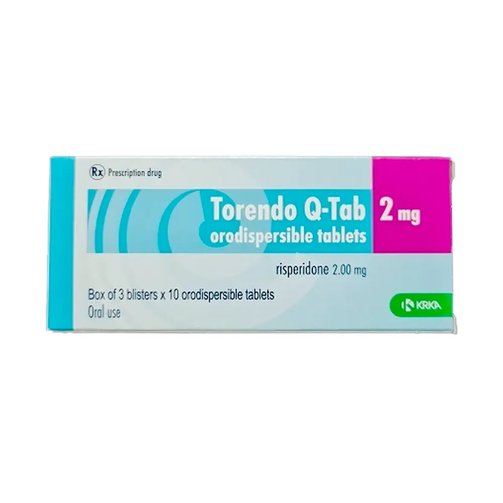 Torendo Q-Tab 2 (Risperidon 2 mg) KRKA 3 vỉ x 10 viên