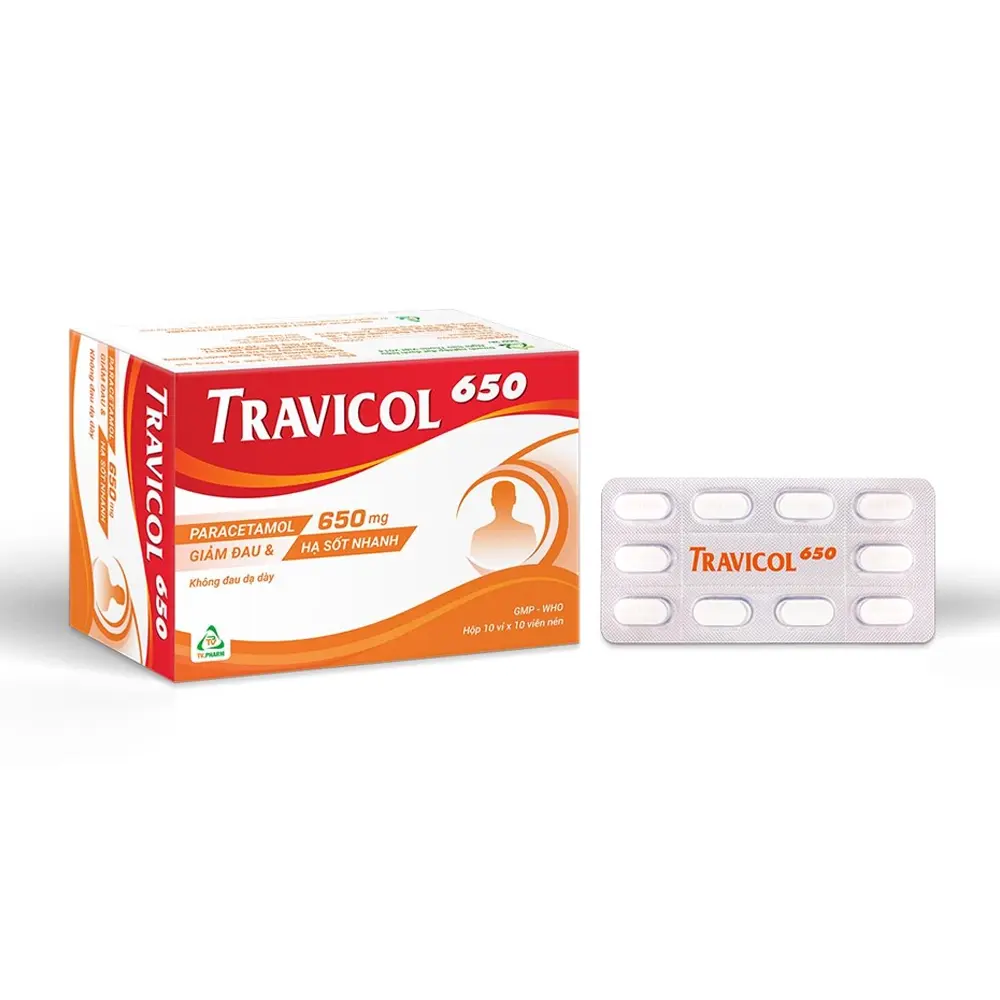 Travicol 650 TV.Pharm 10 vỉ x 10 viên