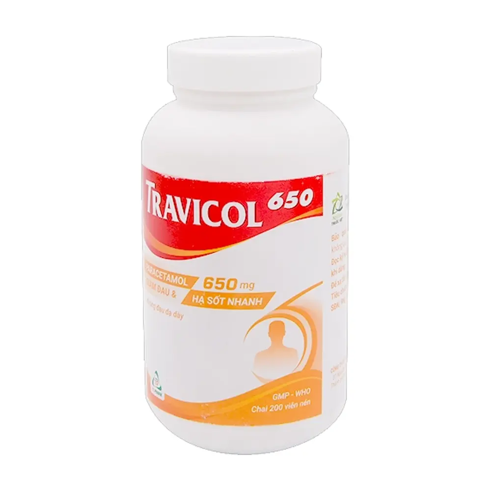 Travicol 650 TV.Pharm chai 200 viên