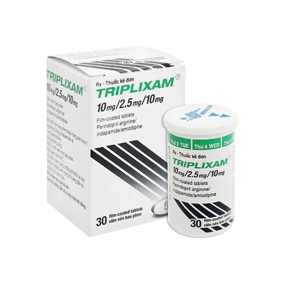 Triplixam 10 mg/2.5 mg/10 mg Servier lọ 30 viên