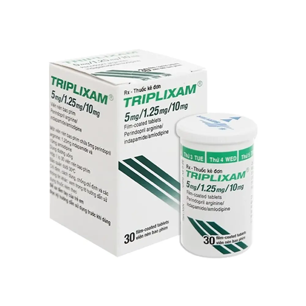 Triplixam 5 mg/1.25 mg/10 mg Servier lọ 30 viên