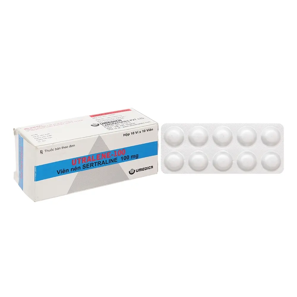 Utralene-100 (Sertralin 100 mg) Umedica 10 vỉ x 10 viên