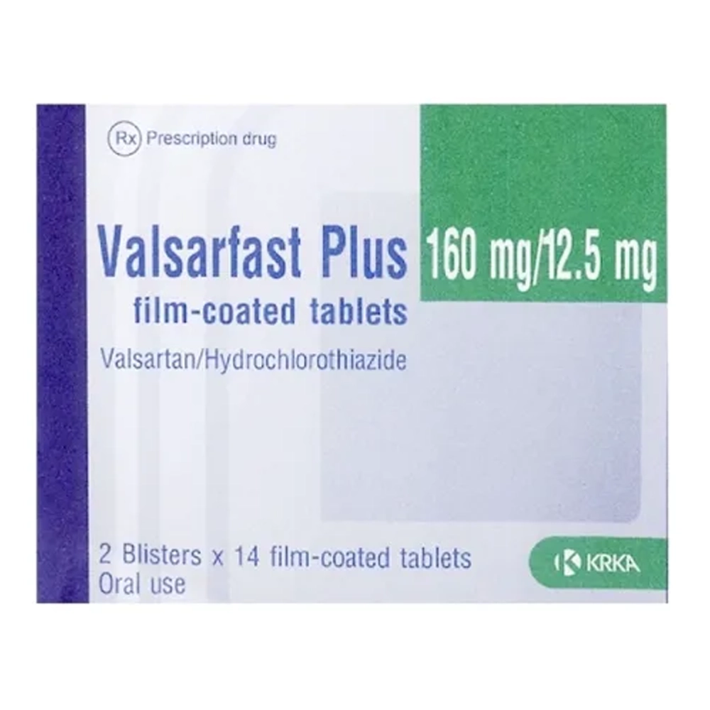 Valsarfast Plus 160mg/12.5mg KRKA 2 vỉ x 14 viên