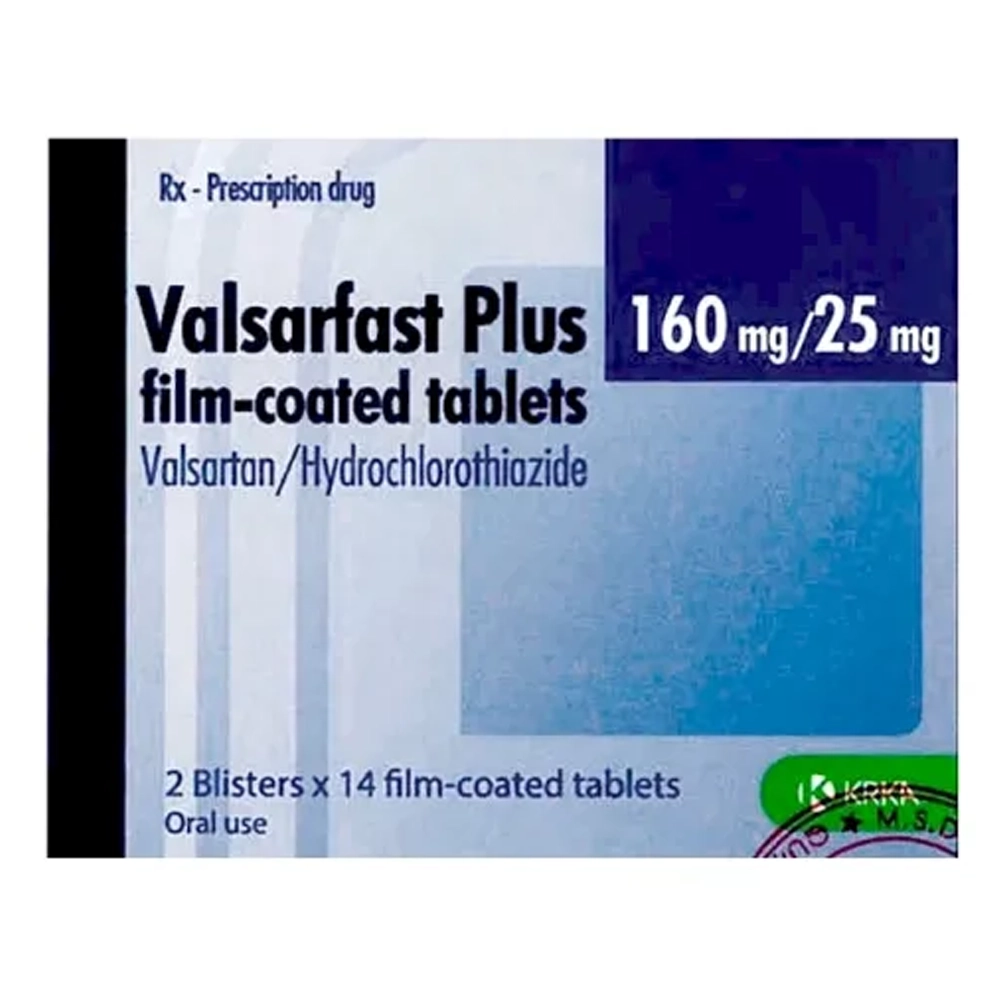 Valsarfast Plus 160mg/25mg KRKA 2 vỉ x 14 viên