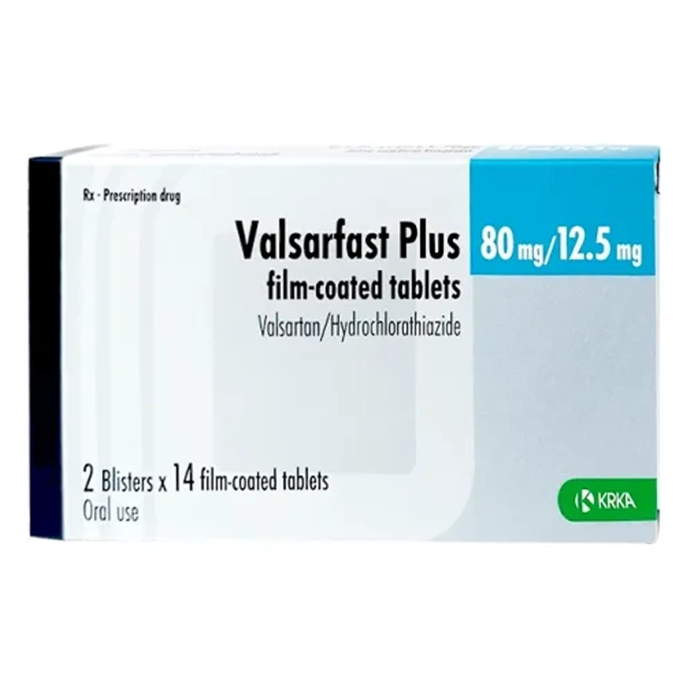 Valsarfast Plus 80mg/12.5mg KRKA 2 vỉ x 14 viên