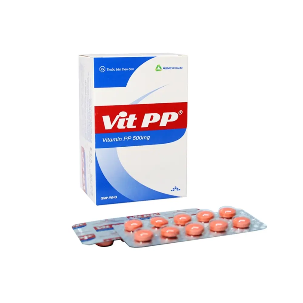 Vit PP (Vitamin PP 500 mg) Agimexpharm 10 vỉ x 10 viên