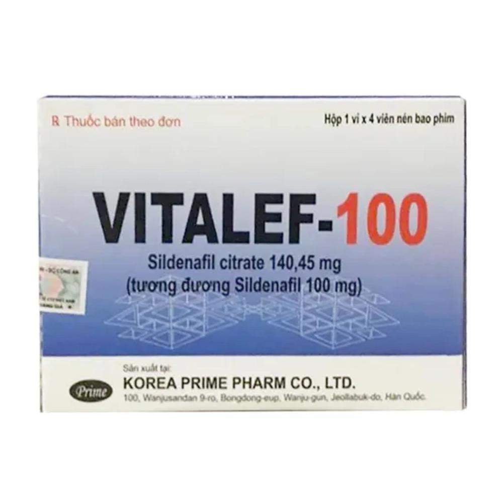 Vitalef-100 (Sildenafil 100mg) Korea Prime 1 vỉ x 4 viên