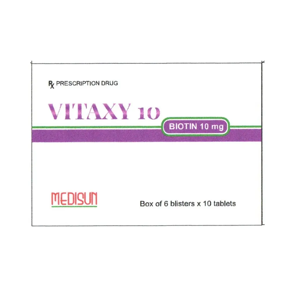 Vitaxy 10 (Biotin 10 mg) Medisun 6 vỉ x 10 viên