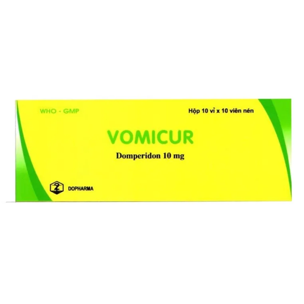 Vomicur 10mg (Domperidon 10mg) Dopharma 10 vỉ x 10 viên