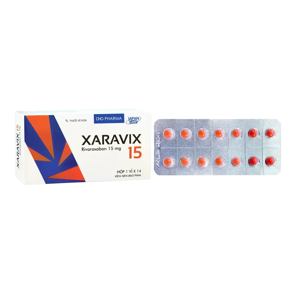 Xaravix 15 (Rivaroxaban 15 mg) DHG 1 vỉ x 14 viên