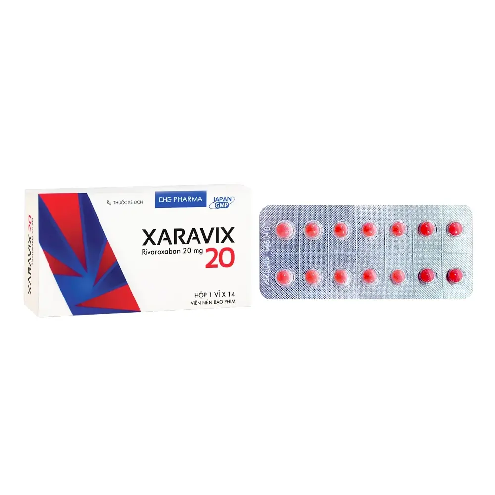 Xaravix 20 (Rivaroxaban 20 mg) DHG 1 vỉ x 14 viên
