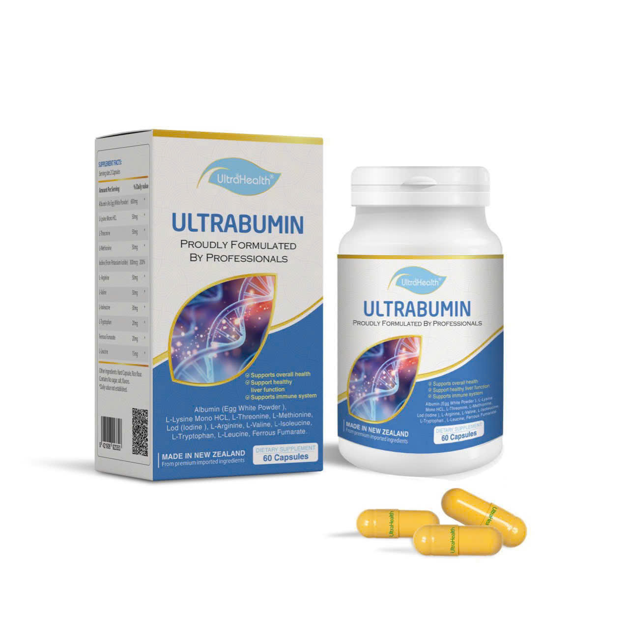 Ultrabumin UltraHealth New Zealand 60 viên giúp bổ sung Albumin và Acid Amin