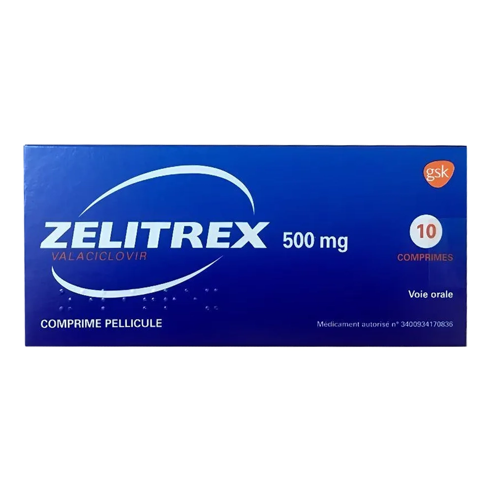 Zelitrex 500 mg (Valaciclovir 500 mg) GSK 3 vỉ x 14 viên