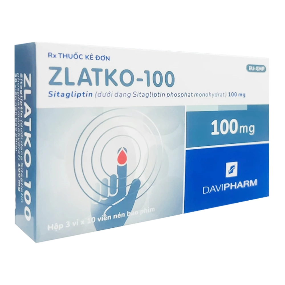 Zlatko-100 (Sitagliptin 100mg) Davipharm 3 vỉ x 10 viên