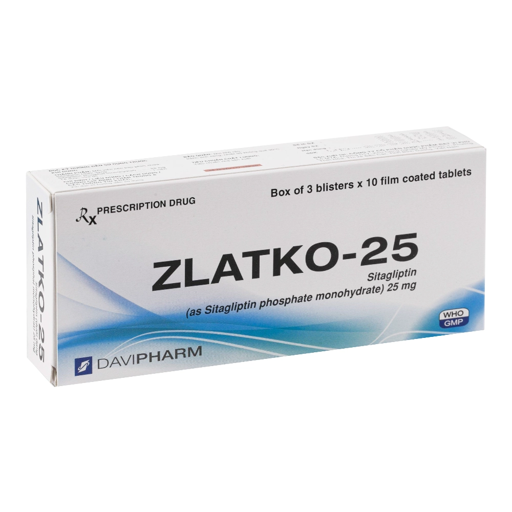 Zlatko 25 (Sitagliptin 25mg) Davipharm 3 vỉ x 10 viên