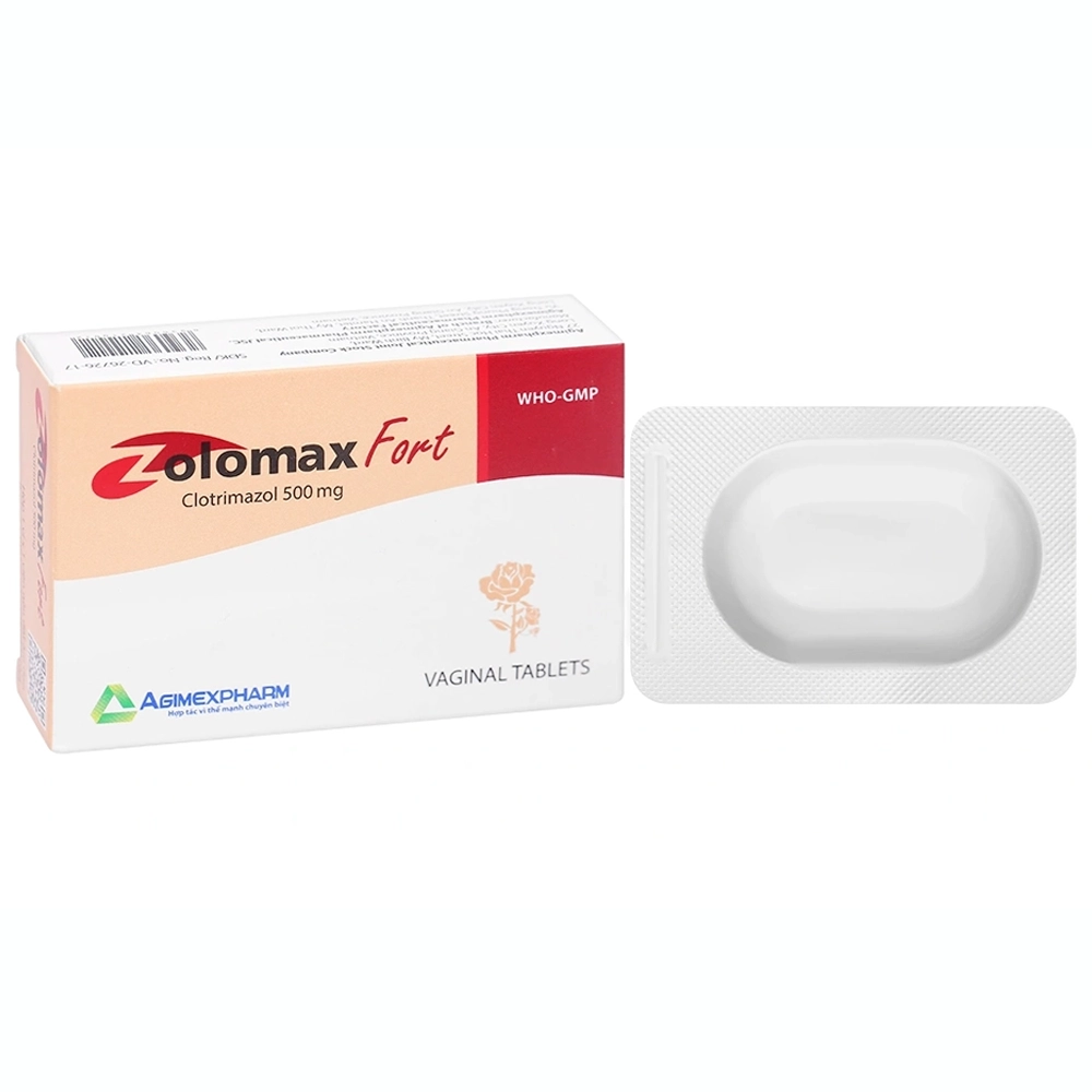 Zolomax Fort (Clotrimazole 500mg) Agimexpharm 1 vỉ x 1 viên