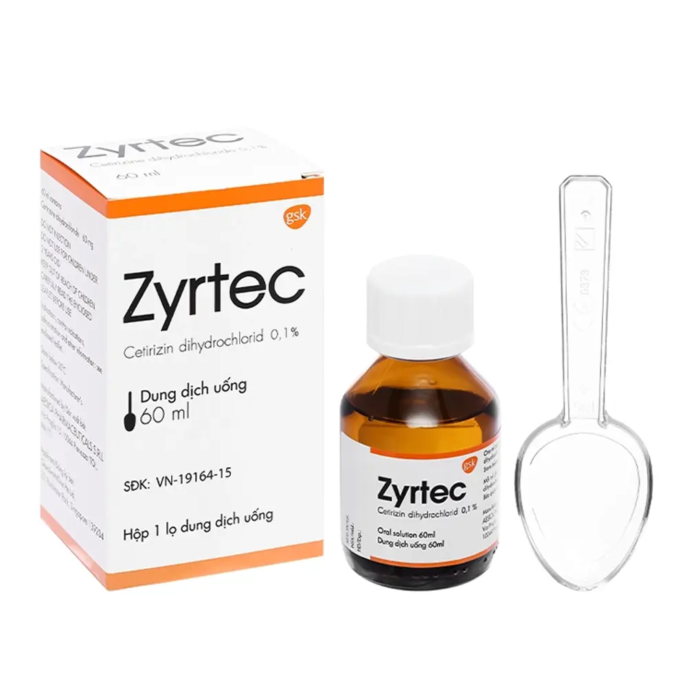 Zyrtec 0.1% (Cetirizin 1mg) GSK chai 60ml