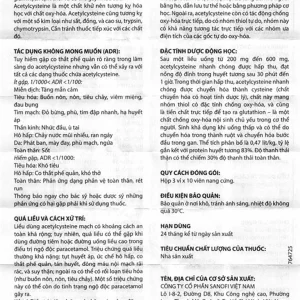 Thuốc Acemuc 200mg Sanofi long đàm, tiêu nhầy, giảm ho (3 vỉ x 10 viên)