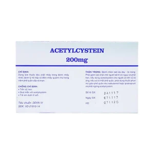Thuốc Acetylcystein 200mg Vidipha tiêu nhầy trong bệnh viêm phế quản, bệnh nhầy nhớt (10 vỉ x 10 viên)