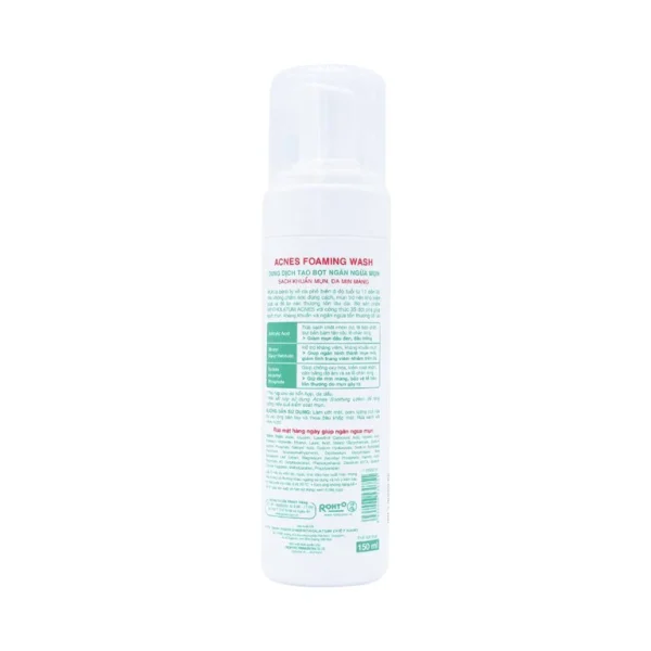 Dung dịch tạo bọt ngăn ngừa mụn Acnes Foaming Wash Rohto sạch khuẩn (150ml)