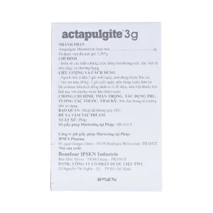 Bột pha dung dịch uống Actapulgite 3g Beaufour Ipsen điều trị tiêu chảy và chướng bụng (30 gói)
