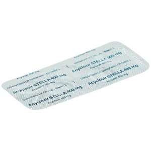 Thuốc Acyclovir Stella 400mg điều trị nhiễm Herpes simplex, Herpes zoster, thủy đậu (7 vỉ x 5 viên)