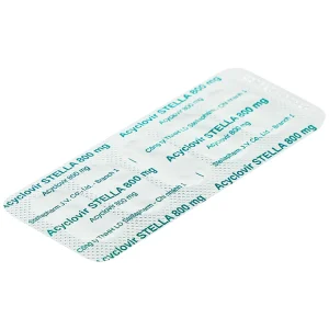 Thuốc Acyclovir Stella 800mg điều trị nhiễm Herpes simplex, Herpes zoster, thủy đậu (7 vỉ x 5 viên)