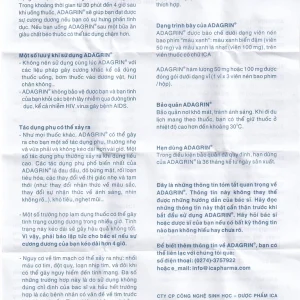 Thuốc Adagrin 50mg điều trị rối loạn cương dương (1 vỉ x 3 viên)