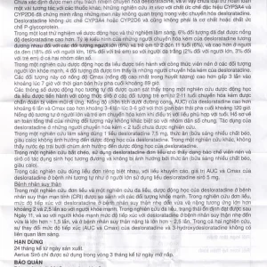 Siro Aerius MSD giảm nhanh các triệu chứng viêm mũi dị ứng, mày đay (60ml)