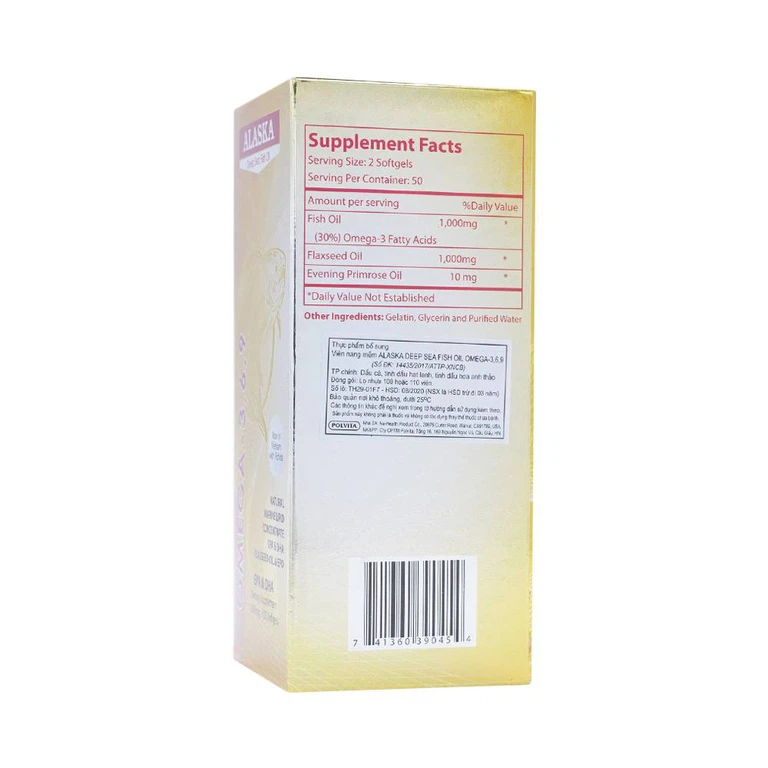 Viên Dầu Cá Alaska Omega 3 6 9 giúp phát triển não bộ, tăng thị lực mắt (100 viên)
