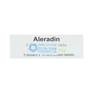 Thuốc Aleradin 5mg giảm các triệu chứng viêm mũi dị ứng theo mùa, mày đay (3 vỉ x 10 viên)