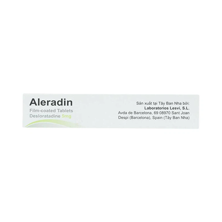 Thuốc Aleradin 5mg giảm các triệu chứng viêm mũi dị ứng theo mùa, mày đay (3 vỉ x 10 viên)