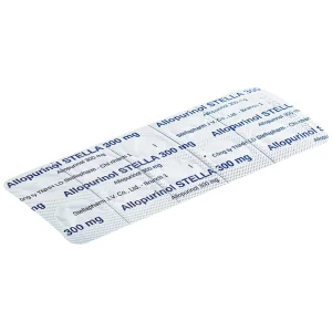 Thuốc Allopurinol Stella 300mg điều trị tăng acid uric máu, sỏi thận (3 vỉ x 10 viên)