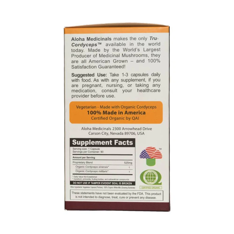 Viên uống đông trùng hạ thảo Aloha Medicinals USA giúp khoẻ phổi, bổ thận (90 viên)