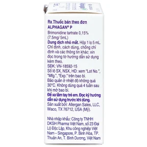Thuốc nhỏ mắt Alphagan P Allergan điều trị tăng nhãn áp (5ml)
