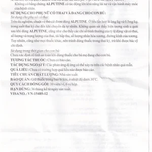 Thuốc Alputine 80mg Arlico hỗ trợ điều trị nhiễm khuẩn hô hấp, viêm mũi dị ứng (6 vỉ x 10 viên)