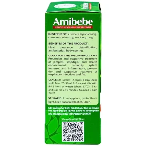 Nước tắm trẻ em Amibebe Herbe phòng và hỗ trợ điều trị rôm sảy (250ml)