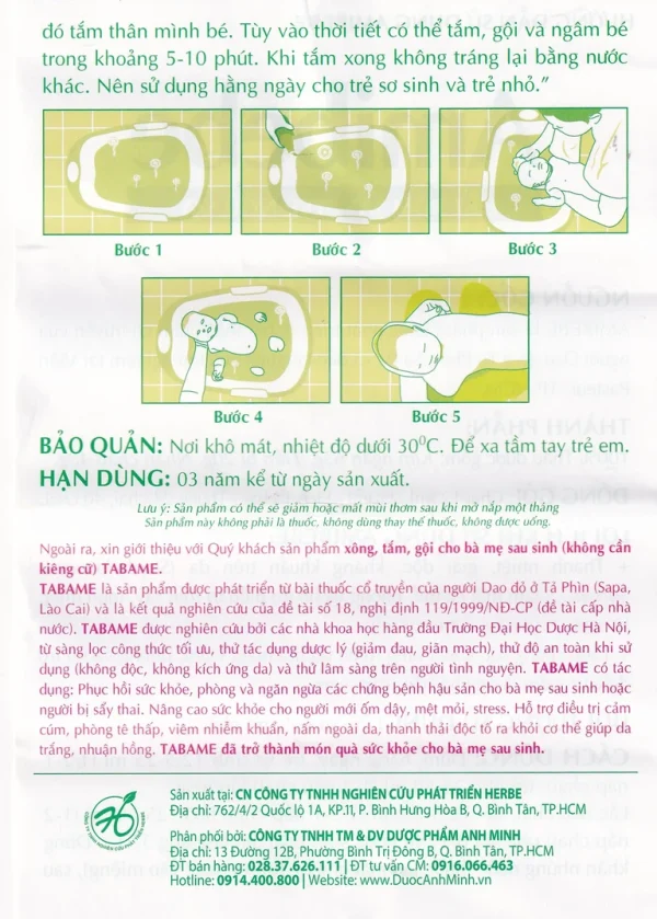 Nước tắm trẻ em Amibebe Herbe phòng và hỗ trợ điều trị rôm sảy (250ml)