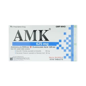 Thuốc AMK 625mg R.X điều trị nhiễm trùng đường hô hấp (2 vỉ x 5 viên)