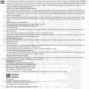 Thuốc Amlocor-5 Torrent điều trị tăng huyết áp, đau thắt ngực (3 vỉ x 10 viên)