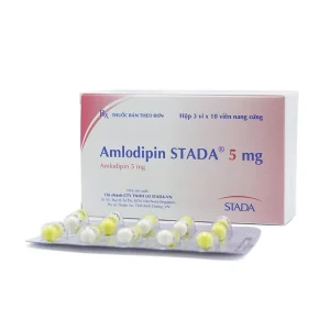 Thuốc Amlodipin Stada 5mg điều trị tăng huyết áp, đau thắt ngực (3 vỉ x 10 viên)