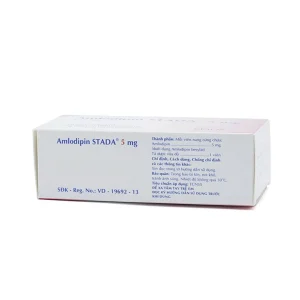 Thuốc Amlodipin Stada 5mg điều trị tăng huyết áp, đau thắt ngực (3 vỉ x 10 viên)