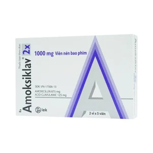 Thuốc Amoksiklav 2x 1000mg Lek điều trị nhiễm khuẩn (2 vỉ x 5 viên)